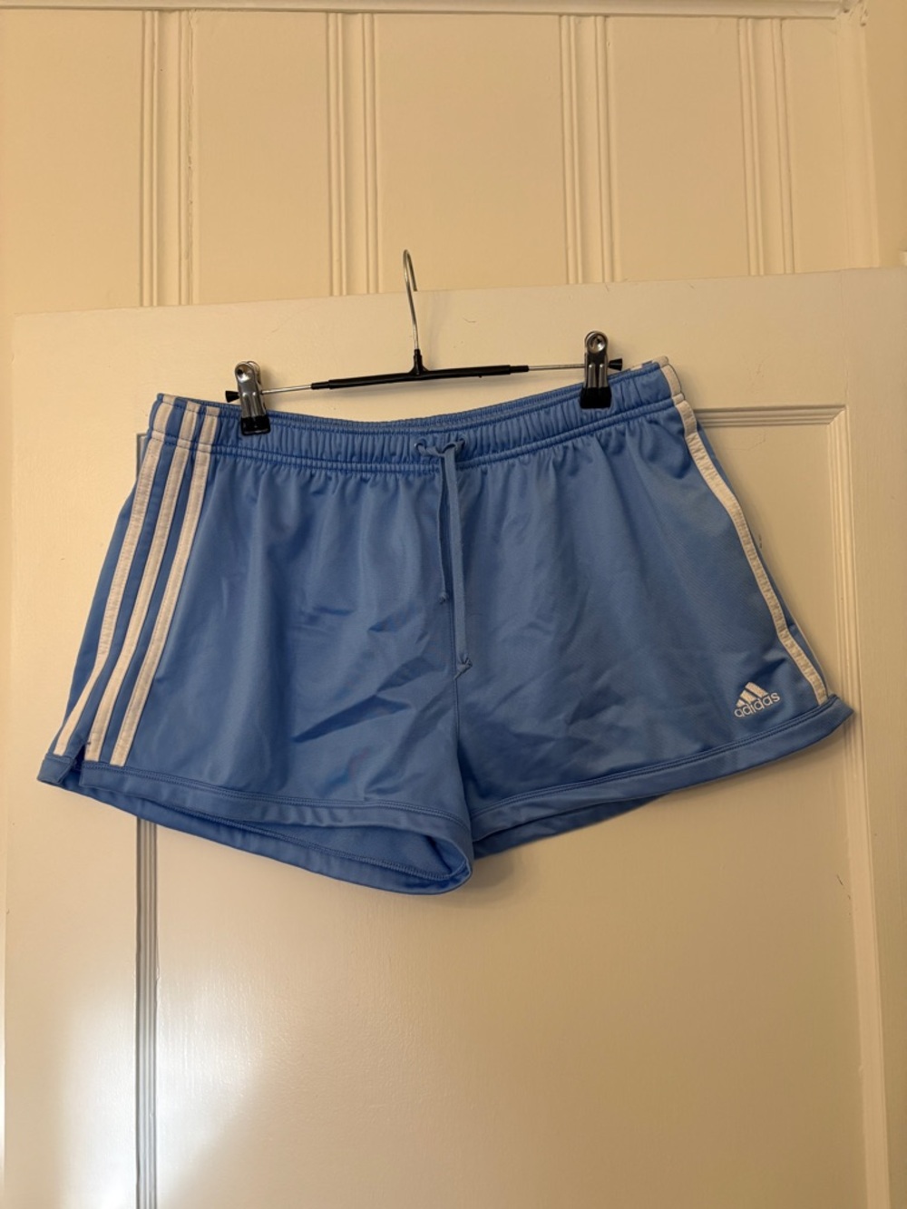 adidas Women’s Light Blue 3-Stripe Training Shorts